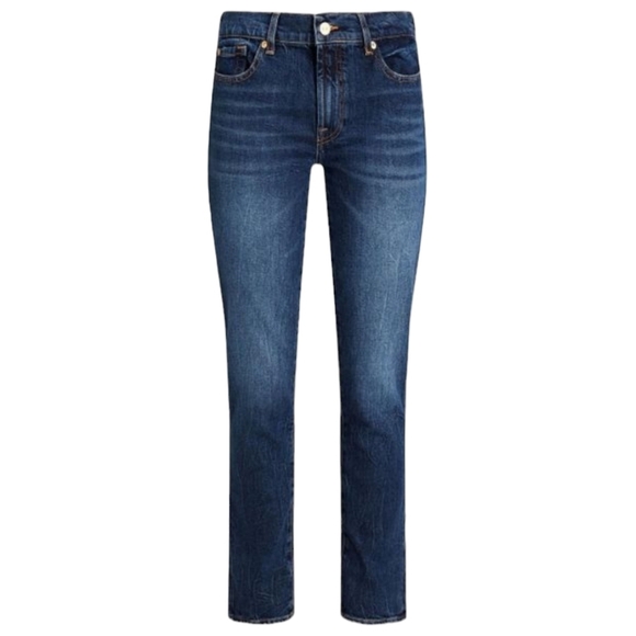 7 For All Mankind Roxanne Mid-Rise Slim Jeans Dark Blue Size 30 - Picture 1 of 10